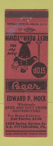 Matchbook Cover - Edward Mock Beer Distributor Pittsburgh PA