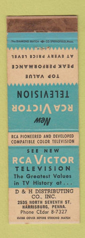 Matchbook Cover - RCA Victor TV Harrisburg PA WEAR