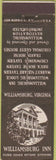 Matchbook Cover - Williamsburg Inn VA