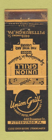 Matchbook Cover - Union Grill Pittsburgh PA WEAR