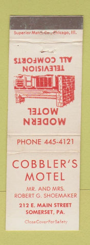 Matchbook Cover - Cobbler's Motel Somerset PA
