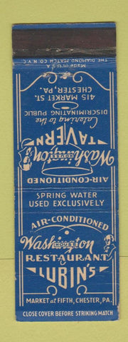 Matchbook Cover - Washington Tavern Chester PA