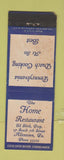 Matchbook Cover - Home Restaurant Allentown PA WEAR