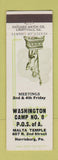 Matchbook Cover - Washington Camp Malta Temple Harrisburg PA