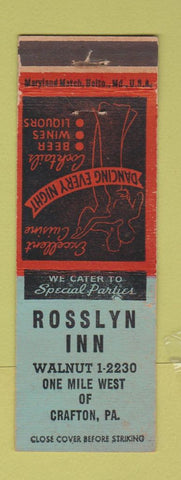 Matchbook Cover - Rosslyn Inn Crafton PA WEAR