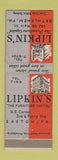 Matchbook Cover - Lipkin's Furniture Easton Bethlehem PA