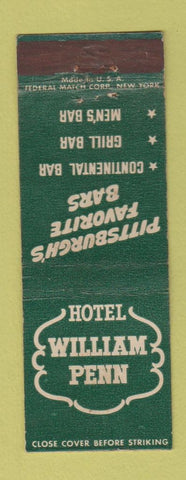 Matchbook Cover - Hotel William Penn Pittsburgh PA