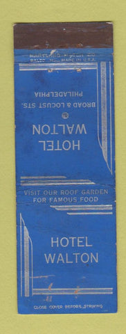 Matchbook Cover - Hotel Walton Philadelphia PA WEAR
