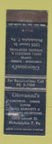 Matchbook Cover - Giovanni's Restaurant Philadelphia PA POOR