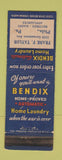 Matchbook Cover - Bendix Laundry Washington Machine Philadelphia PA