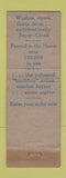 Matchbook Cover - Bendix Laundry Washington Machine Philadelphia PA