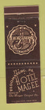 Matchbook Cover - Hotel Magee Bloomsburg PA