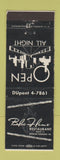 Matchbook Cover - Blue Flame Restaurant Jefferson Borough PA WEAR