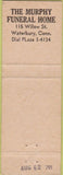 Matchbook Cover - Murphy Funeral Home Waterbury CT