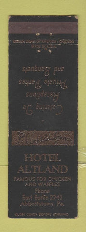 Matchbook Cover - Hotel Ashland Abbottstown PA