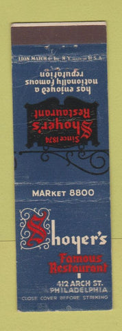 Matchbook Cover - Shoyer's Restaurant Philadelphia PA WEAR