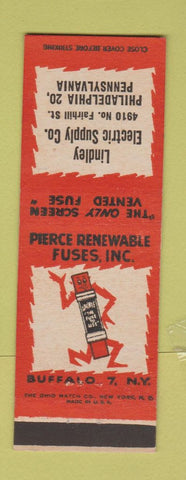 Matchbook Cover - Lindley Electric Philadelphia PA Pierce Fuses