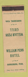 Matchbook Cover - William Penn Hotel Harrisburg PA