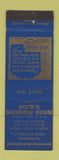 Matchbook Cover - Buck's Rainbow Room Clearfield PA