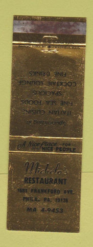Matchbook Cover - Michele's Restaurant Philadelphia PA WEAR