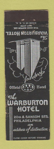 Matchbook Cover - Warburton Hotel Philadelphia PA