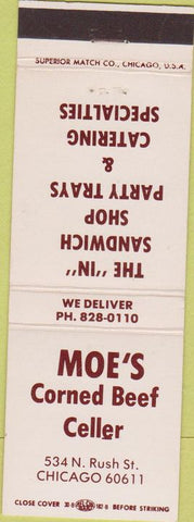 Matchbook Cover - Moe's Corned Beef Cellar Chicago IL