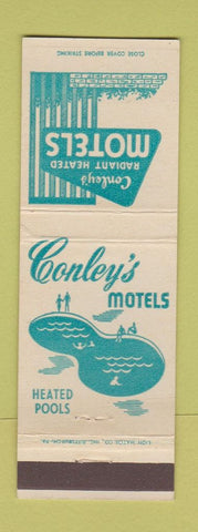 Matchbook Cover - Conley's Motels Pittsburgh Irwin Beaver Valley PA