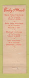 Matchbook Cover - Conley's Motels Pittsburgh Irwin Beaver Valley PA