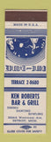 Matchbook Cover - Ken Roberts Bar Grill Detroit MI bowling