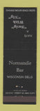 Matchbook Cover - Normandie Bar Wisconsin Dells WI