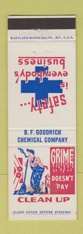 Matchbook Cover - Safety Clean Up Grime BF Goodrich Chemical WEAR