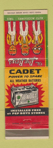 Matchbook Cover - Pep Boys Auto Pards Cadet Batteries