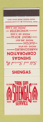 Matchbook Cover - Shen gas Corp Elkton Front Royal Winchester Harrisonburg VA