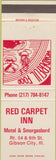 Matchbook Cover - Red Carpet Inn Gibson City IL