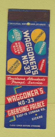 Matchbook Cover - Waggoner's Greasing Place car wash Cicero IL