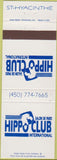 Matchbook Cover - Hippo Club St Hyacinthe