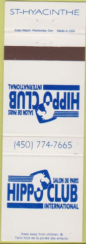 Matchbook Cover - Hippo Club St Hyacinthe