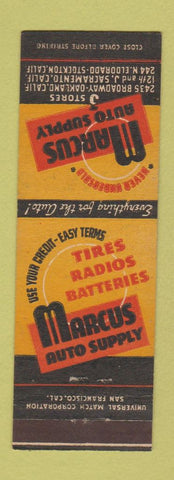 Matchbook Cover - Marcus Auto Supply parts Oakland Sacramento Stockton CA