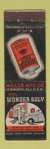 Matchbook Cover - Wonder Solv Rust Remover Camden NJ