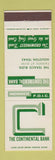 Matchbook Cover - Continental Bank Houston TX