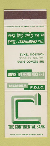 Matchbook Cover - Continental Bank Houston TX
