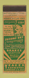 Matchbook Cover - Yeager Raybestos Auto Parts Cleveland OH WORN