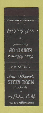 Matchbook Cover - Lou Moore's Sirloin Room 29 Palms CA Twenty Nine