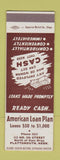 Matchbook Cover - American Loan Plan Plattsmouth NE SAMPLE