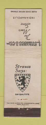 Matchbook Cover - L Staruss Men's Clothes Indianapolis IN WORN