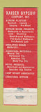 Matchbook Cover - Kaiser Gypsum Oakland CA WORN