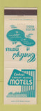 Matchbook Cover - Conley's Motels Pittsburgh Irwin Beaver Valley PA