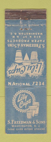Matchbook Cover - Lily Cups S Freedman Washington DC WORN