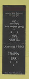 Matchbook Cover - Ten Pin Bar Lakewood OH