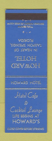 Matchbook Cover - Howard Hotel and Cafe Tarpon Springs FL